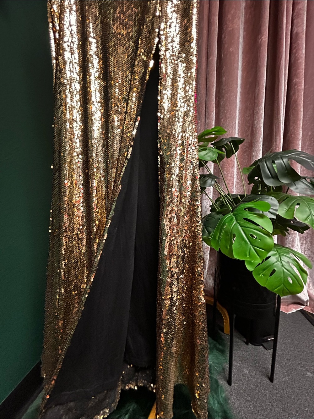 Ina Gold Sequin Maxi Skirt - Picture 2 of 3